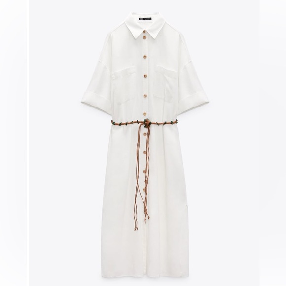 Zara Linen Blend Dress - Picture 7 of 9